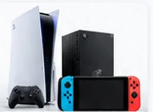 Illustration de consoles PS5 Xbox et Nintendo Switch